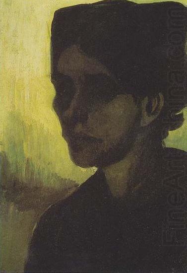 Head of a young peasant woman with a dark hood, Vincent Van Gogh
